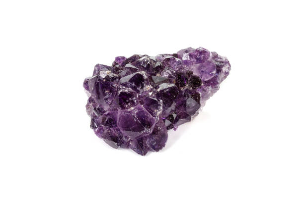istock Amethyst Crystal Druse  macro mineral on white background 1131780210