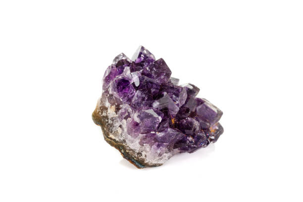 istock Amethyst Crystal Druse  macro mineral on white background 1131780217