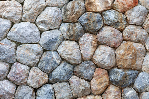 Pattern of big stone wall for background and design.