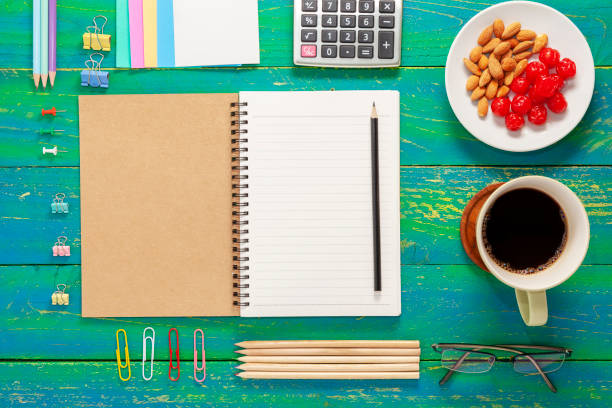istock Office desk table of Business workplace and business objects 1131782788