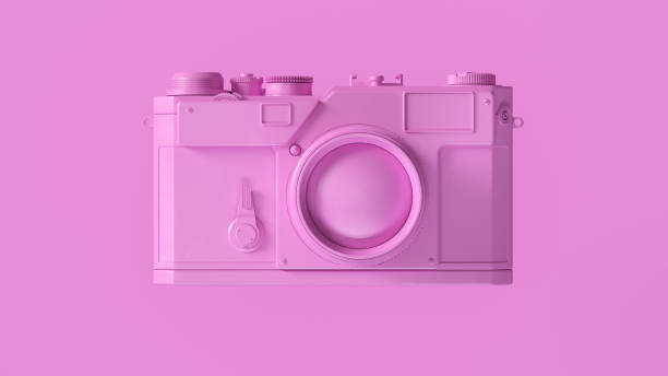 istock Pink Vintage Camera with Adjustable Lens 1131783194