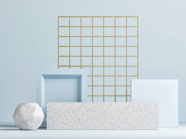 Abstract mock up winner podium blue hipster background,