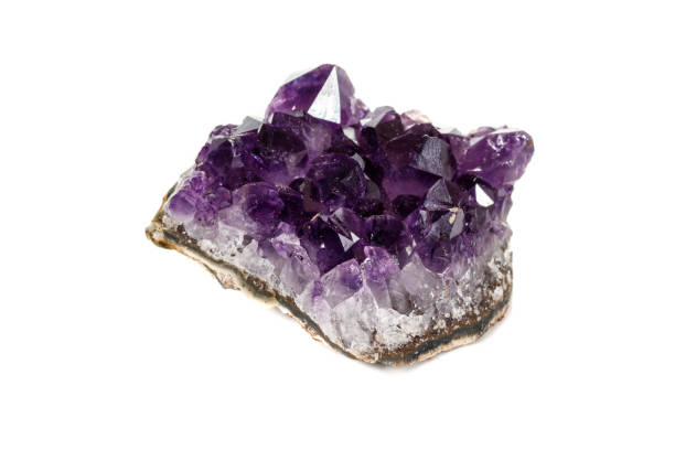 istock Amethyst Crystal Druse  macro mineral on white background 1131785533