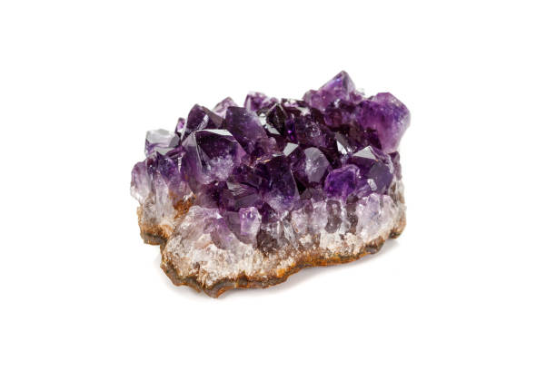 istock Amethyst Crystal Druse  macro mineral on white background 1131785542