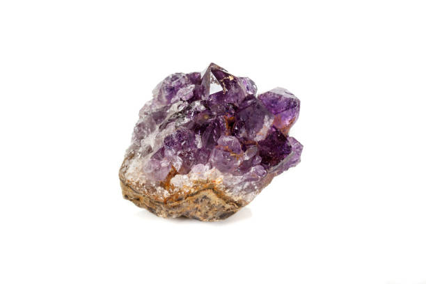 istock Amethyst Crystal Druse  macro mineral on white background 1131785723