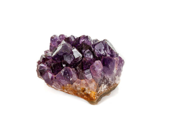 istock Amethyst Crystal Druse  macro mineral on white background 1131785745