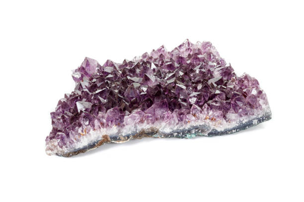 istock Amethyst Crystal Druse  macro mineral on white background 1131785862