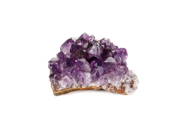 istock Amethyst Crystal Druse  macro mineral on white background 1131785901