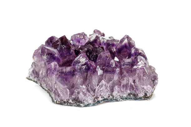 istock Amethyst Crystal Druse  macro mineral on white background 1131785924