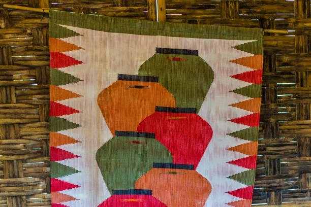 istock Old vintage carpet hanging on the wall, Interior decorations from Africa 1131786139