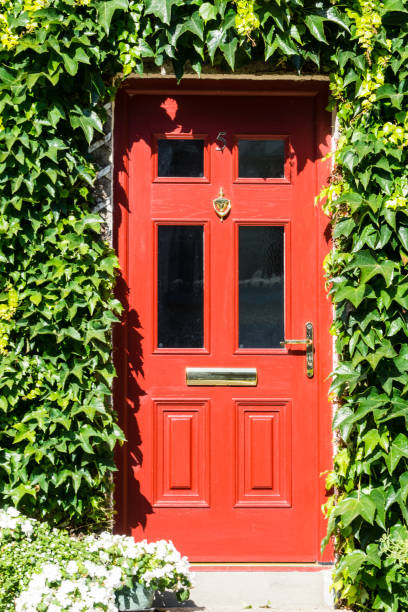 istock Red front door typical in the UK 1131786234