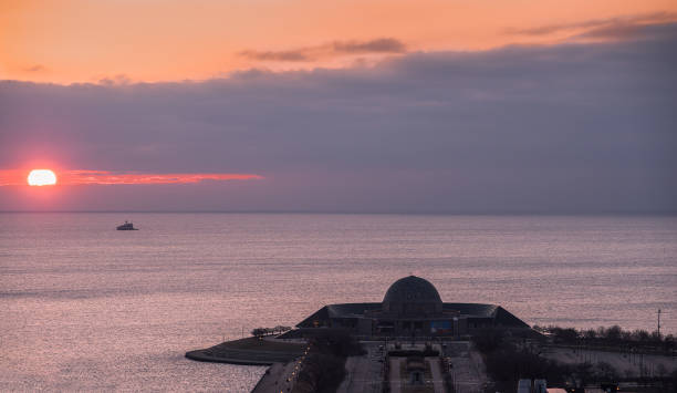 istock Sunrise over the Shed Aquarium 1131786347