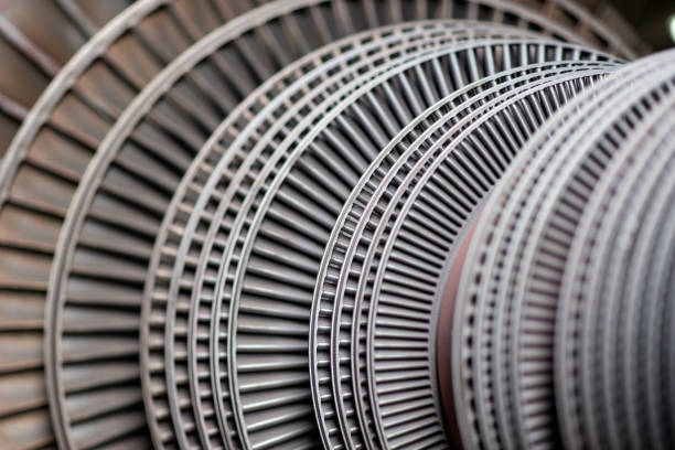 Rotor of a steam turbine Rotor of a steam turbine gas turbine stock pictures, royalty-free photos & images