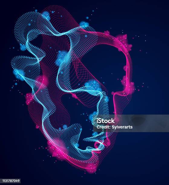 Beautiful Vector Human Face Portrait Artistic Illustration Of Man Head Made Of Dotted Particles Array Artificial Intelligence Pc Programming Software Interface Digital Soul Stock Illustration - Download Image Now