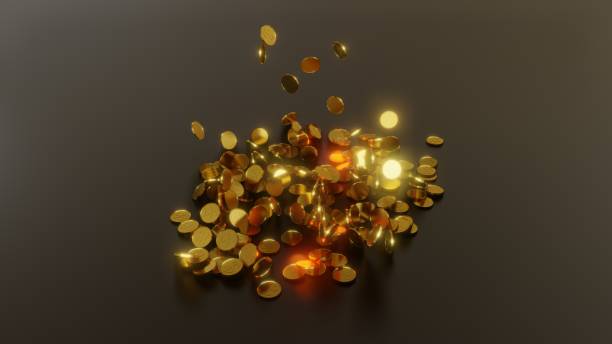 istock Falling gold coins. The concept of success 1131787569