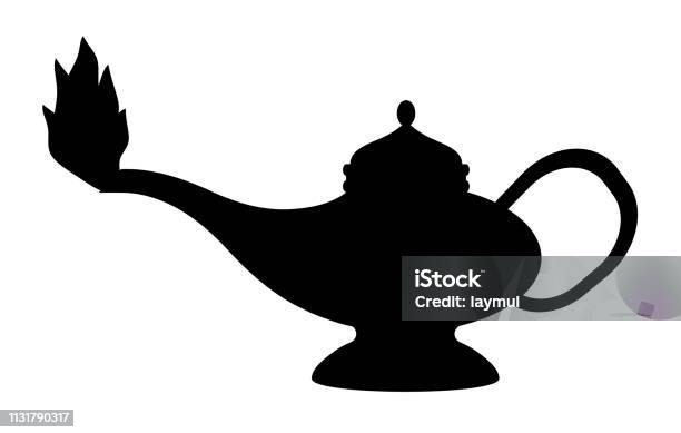 Lamp Stock Illustration - Download Image Now - Icon Symbol, Oil Lamp, Arabia