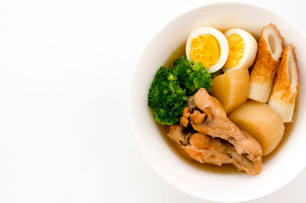 simmered chicken with daikon simmered chicken with daikon chikuwa stock pictures, royalty-free photos & images