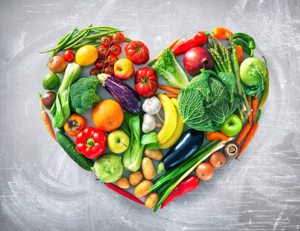istock Heart shape by various vegetables and fruits 1131794875