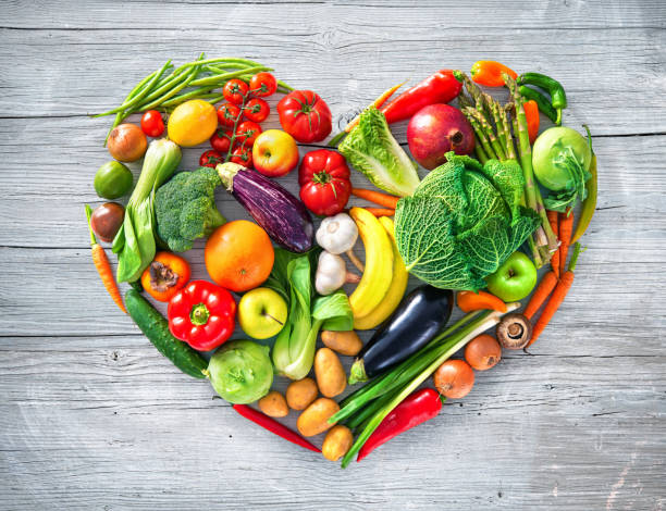 istock Heart shape by various vegetables and fruits 1131794878