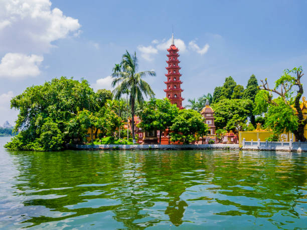 Tran Quoc Pagoda, the oldest temple in Hanoi, Vietnam stock photo