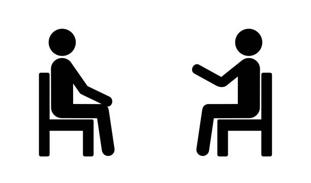ilustraciones, imágenes clip art, dibujos animados e iconos de stock de argumento - talking chair two people sitting