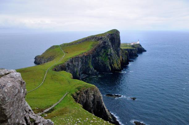 istock Neist point Lighthouse. Cloudy day. Isle of Skye, Scotland. 1131798077