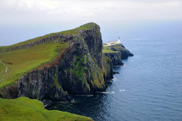 istock Neist point Lighthouse. Cloudy day. Isle of Skye, Scotland. 1131798079