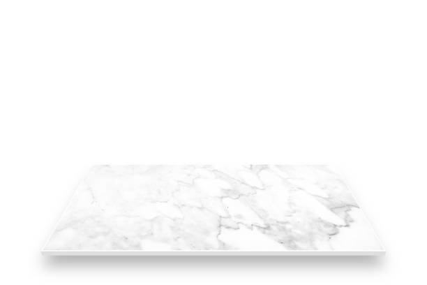 istock Marble table top perspective. Isolated on white background. For product display 1131800963