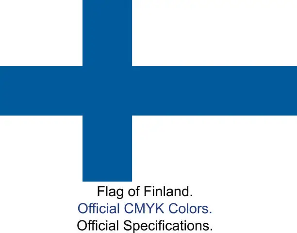 Vector illustration of Finnish Flag (Official CMYK Colours, Official Specifications)