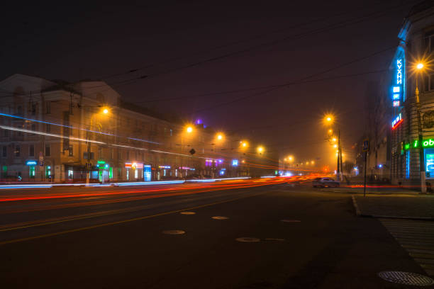Tver city at the night stock photo