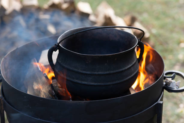 istock Preparation of food on an open fire 1131810983