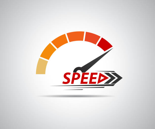kecepatan, acara balap logo vektor, dengan elemen utama speedometer modifikasi - link slot gacor ilustrasi stok