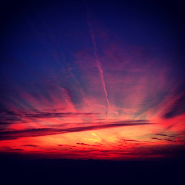 Spectacular sunset, vibrant color