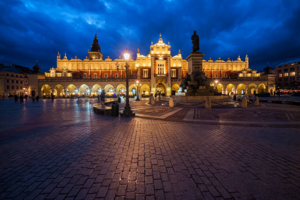 istock Krakow Main Square at Night in Poland 1131816796