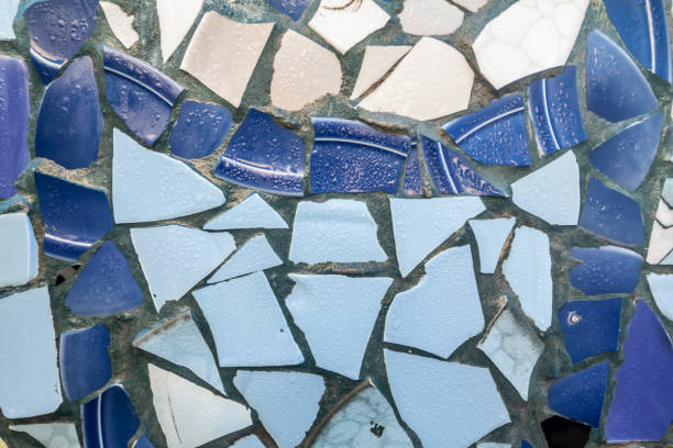 istock Background of wet mosaic wall decorative ornament from ceramic broken tile. 1131817160