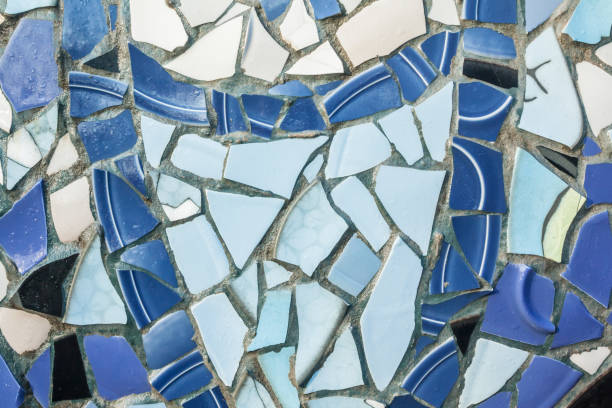 istock Background of wet mosaic wall decorative ornament from ceramic broken tile. 1131817687