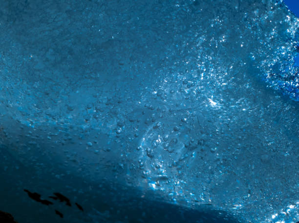 istock The rystallized ice.blue bubbles Ice close up. 1131819928