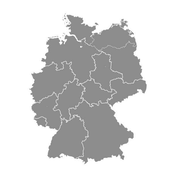 illustrazioni stock, clip art, cartoni animati e icone di tendenza di mappa germania - vettore stock - germany map