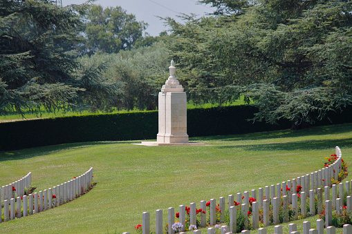 Sangro River War Cemetery commemorative monument of Hindu and Sikh fallen