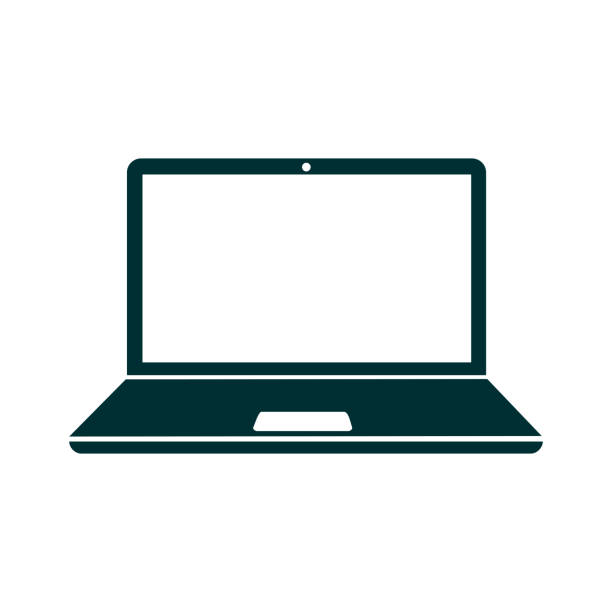 ikon perangkat laptop, peralatan kantor - untuk stok - laptop ilustrasi stok