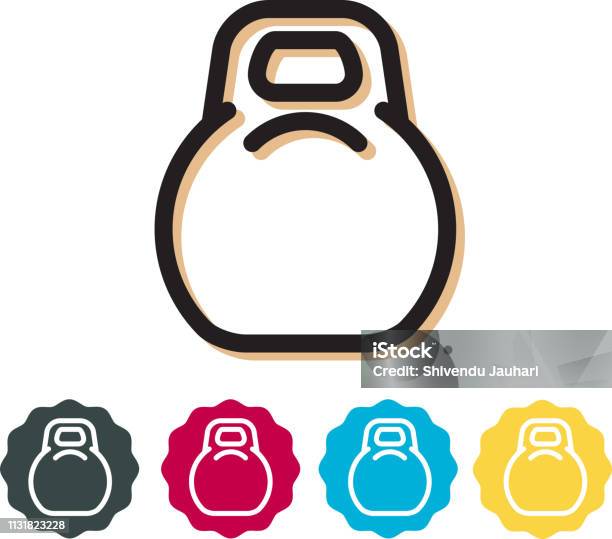 Weight Training Kettlebell Icon Stock Illustration - Download Image Now - Anaerobic Exercise, Barbell, Business