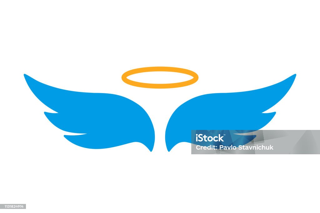 Angel wings icon with nimbus - vector for stock Angel stock vector