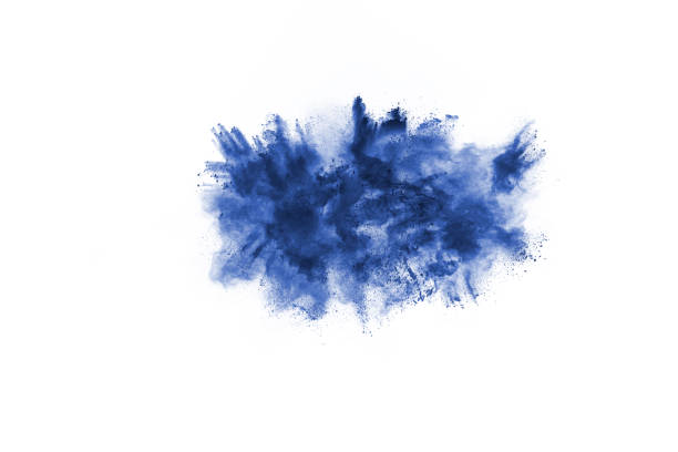 istock Blue color powder explosion on white background. 1131829317