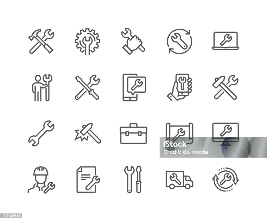 Line Repair Icons Simple Set of Repair Related Vector Line Icons. 
Contains such Icons as Screwdriver, Engineer, Tech Support and more.
Editable Stroke. 48x48 Pixel Perfect. Icon Symbol stock vector