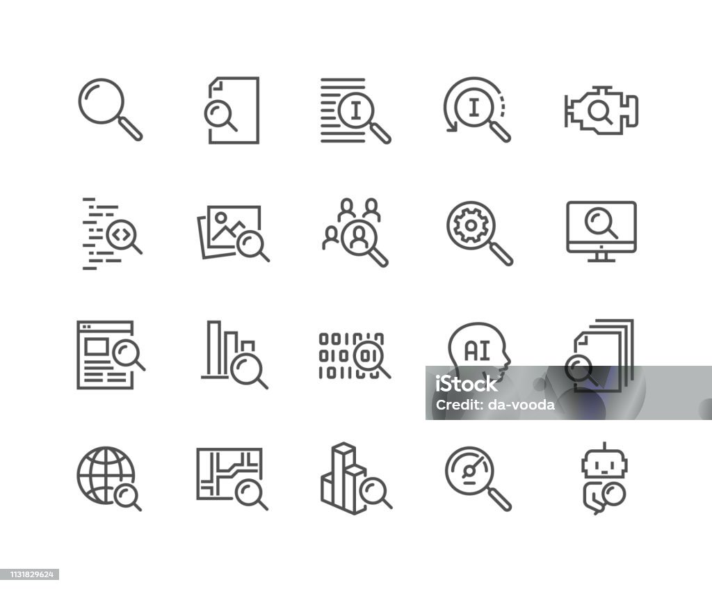 ライン検索アイコン - アイコンのロイヤリティフリーベクトルアート