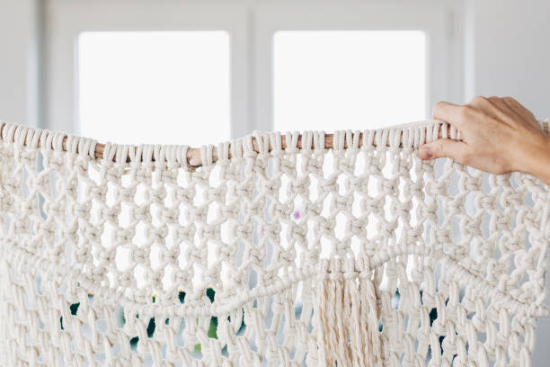istock Detail of cream macrame decor 1131833289