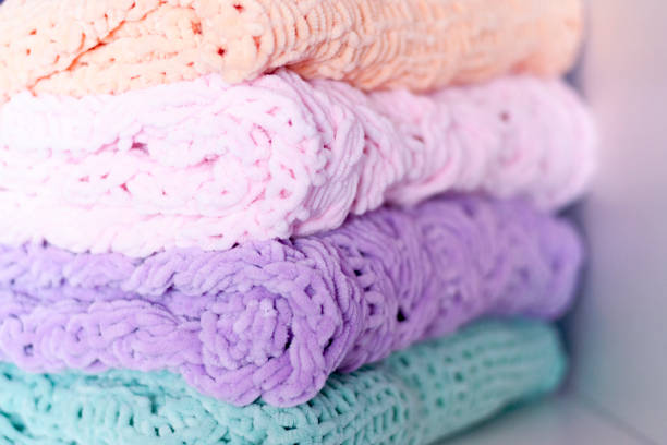 istock A few bright colored knitting needles bedspreads or blankets. Comfort, homely warmth. Selective focus. 1131834994