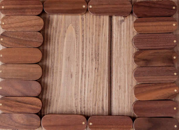 istock Many wooden usb flash drive on wooden background 1131838954