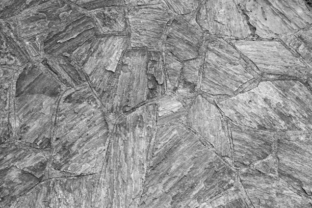 pattern of old irregular stones at a porch