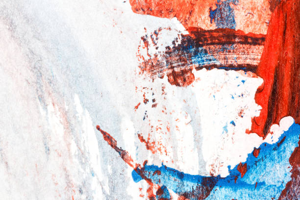 istock Abstract red and blue hand painted acrylic background 1131841741